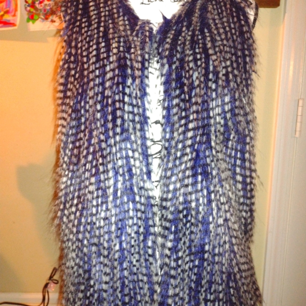 Hot And Delicious Blue And Gray Vest